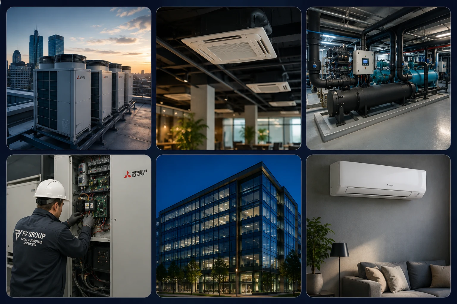 RV GROUP klima, VRF, chiller, kazan dairesi ve teknik servis uygulamaları